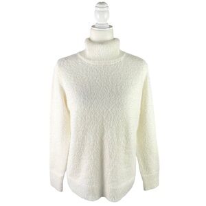 BOSTON Proper Plush Long Sleeve Turtleneck Sweater White Size Small